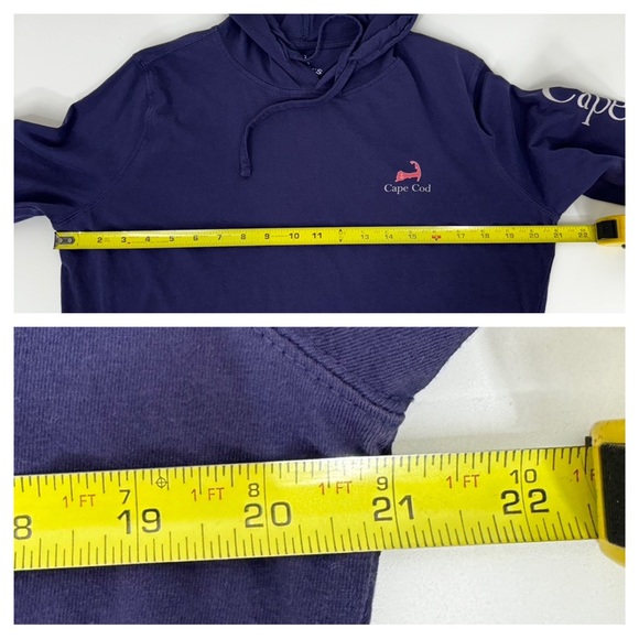 Cuffy's Cape Cod Mass Whale Graphic Fitted Long Sleeve Tee With Hood Size 2XL - Picture 15 of 16